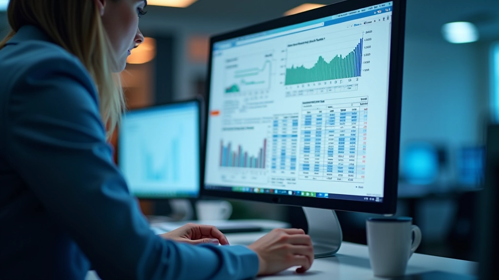 Data analyst reviewing spreadsheets with quality metrics and cleanliness assessment tools on computer monitor