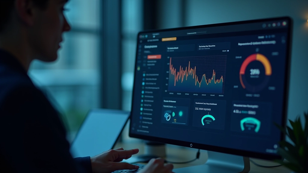 Performance monitoring dashboard showing model metrics and improvement charts